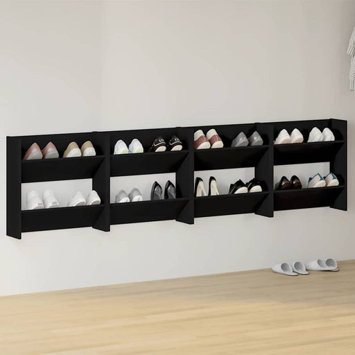 Pantofare de perete, 4 buc., negru, 60x18x60 cm, PAL - WALTI WALTI