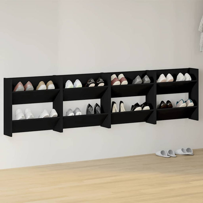 Pantofare de perete, 4 buc., negru, 60x18x60 cm, PAL - WALTI WALTI