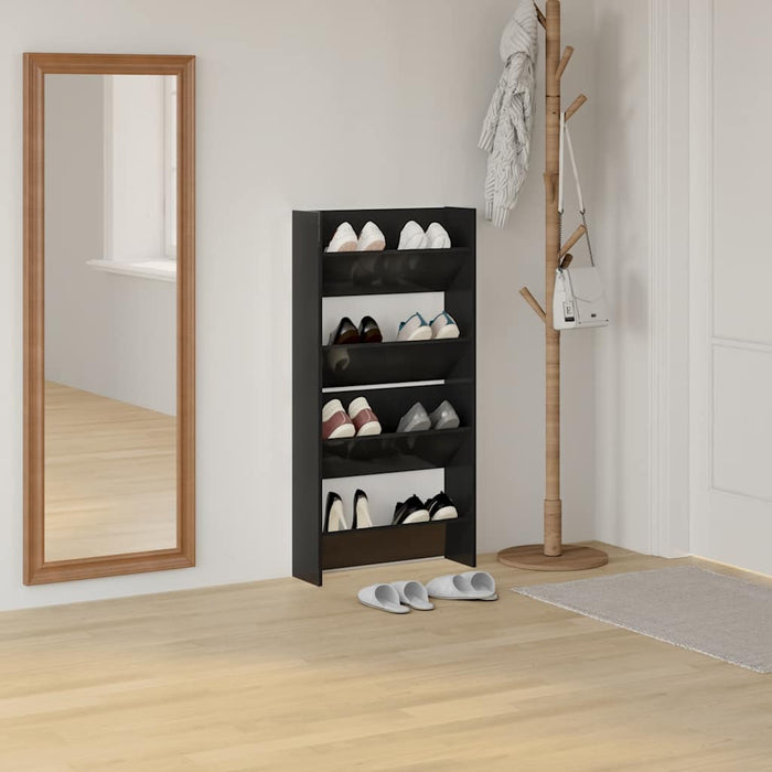 Pantofare de perete, 2 buc., negru extralucios, 60x18x60 cm PAL - WALTI WALTI