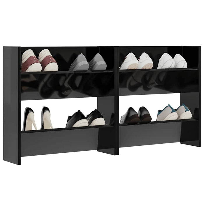 Pantofare de perete, 2 buc., negru extralucios, 60x18x60 cm PAL - WALTI WALTI