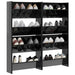 Pantofare de perete, 4 buc., negru extralucios, 60x18x60cm, PAL - WALTI WALTI