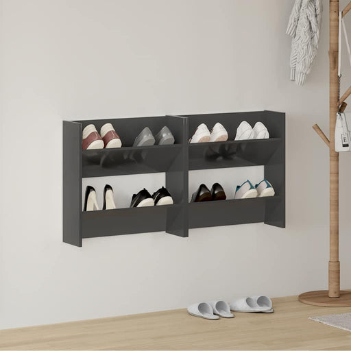 Pantofare de perete, 2 buc., gri extralucios, 60x18x60 cm, PAL - WALTI WALTI