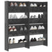 Pantofar perete 4buc. gri extralucios 60x18x60cm lemn prelucrat - WALTI WALTI