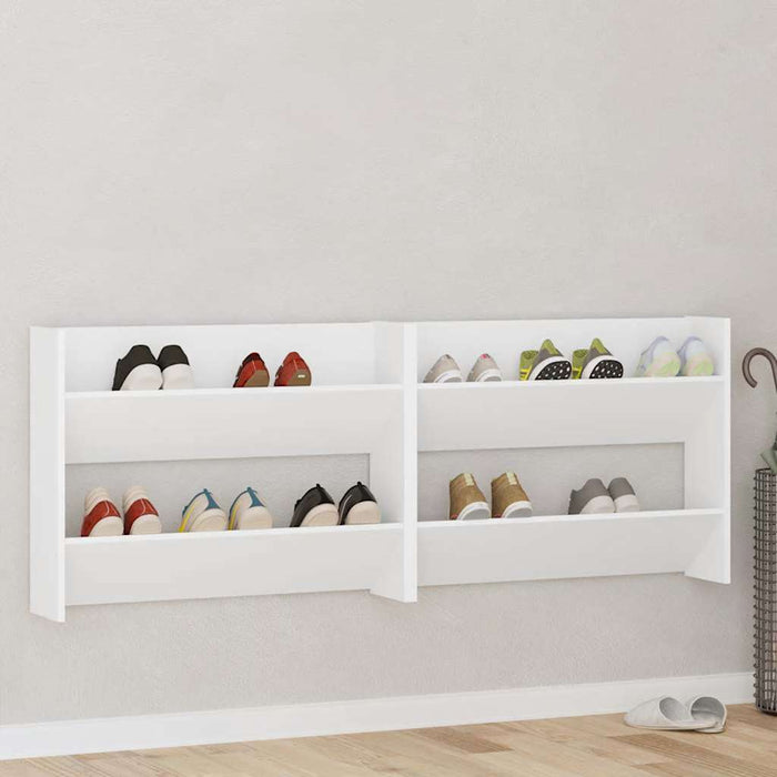 Pantofare de perete, 2 buc., alb, 80x18x60 cm, PAL - WALTI WALTI