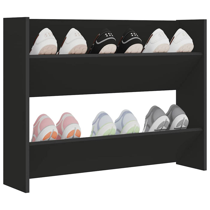 Pantofar de perete, negru, 80x18x60 cm, lemn prelucrat WALTI