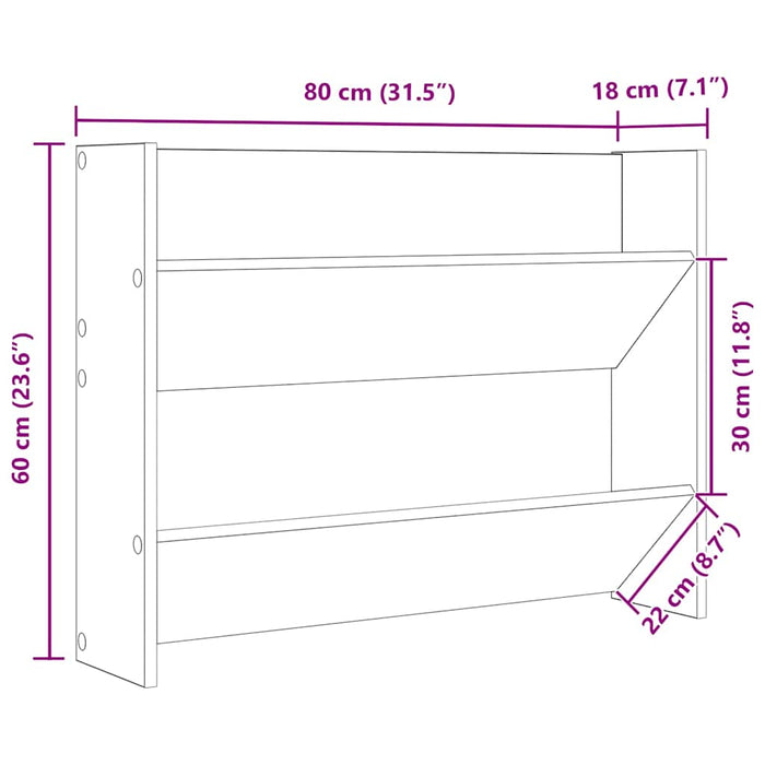 Pantofar de perete, negru, 80x18x60 cm, lemn prelucrat WALTI