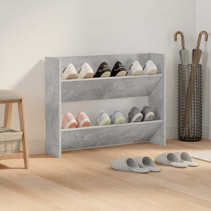 Pantofar de perete, gri beton, 80x18x60 cm, lemn prelucrat WALTI