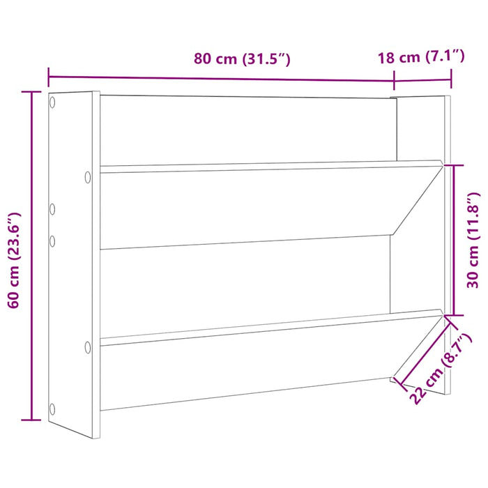 Pantofar de perete, gri beton, 80x18x60 cm, lemn prelucrat WALTI
