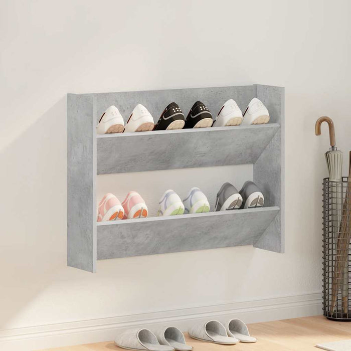 Pantofar de perete, gri beton, 80x18x60 cm, lemn prelucrat WALTI