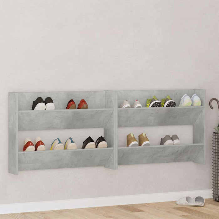 Pantofare de perete, 2 buc., gri beton, 80x18x60 cm, PAL - WALTI WALTI