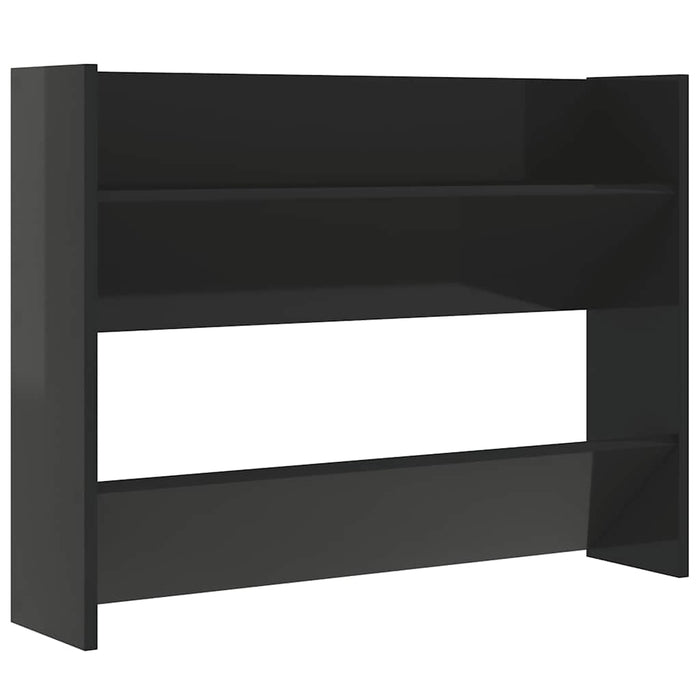Pantofare de perete, negru extralucios, 80x18x60 cm, PAL WALTI