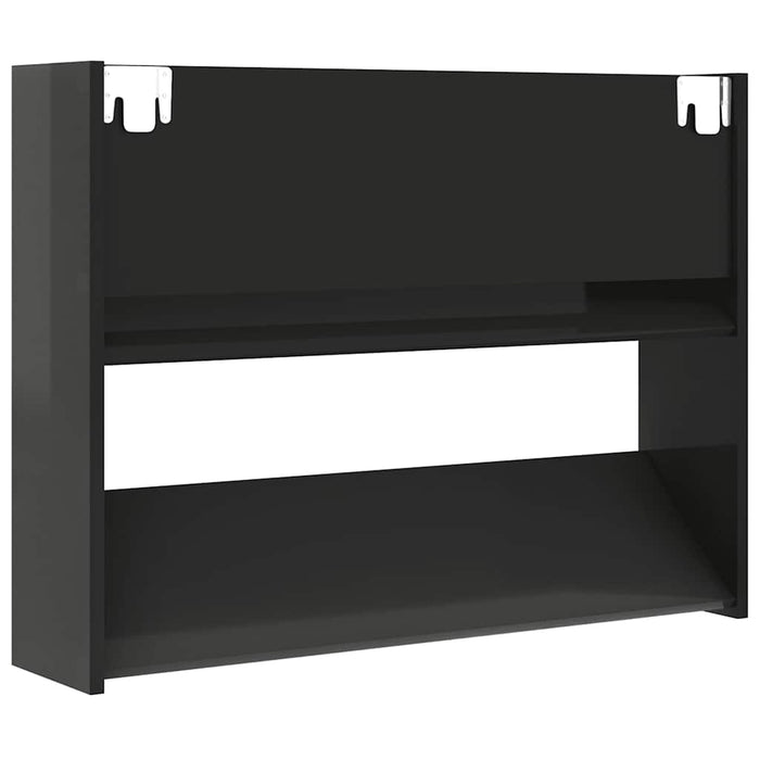 Pantofare de perete, negru extralucios, 80x18x60 cm, PAL WALTI