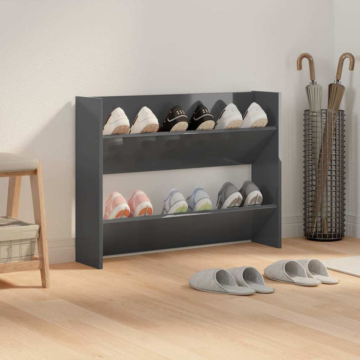 Pantofare de perete, gri extralucios, 80x18x60 cm, PAL WALTI