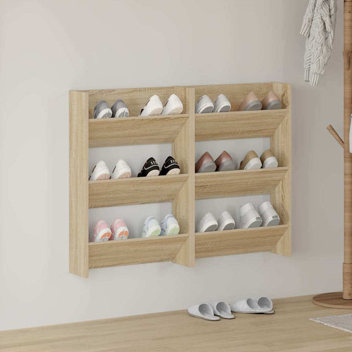 Pantofare de perete, 2 buc., stejar sonoma, 60x18x90 cm, PAL - WALTI WALTI