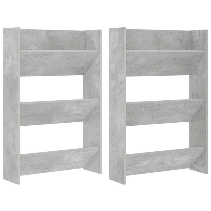 Pantofare de perete, 2 buc., gri beton, 60x18x90 cm, PAL - WALTI WALTI