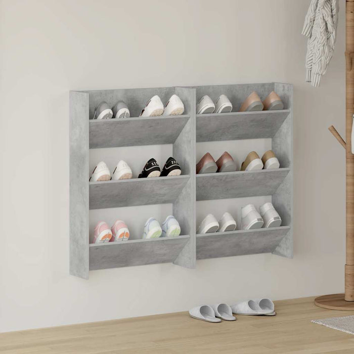 Pantofare de perete, 2 buc., gri beton, 60x18x90 cm, PAL - WALTI WALTI