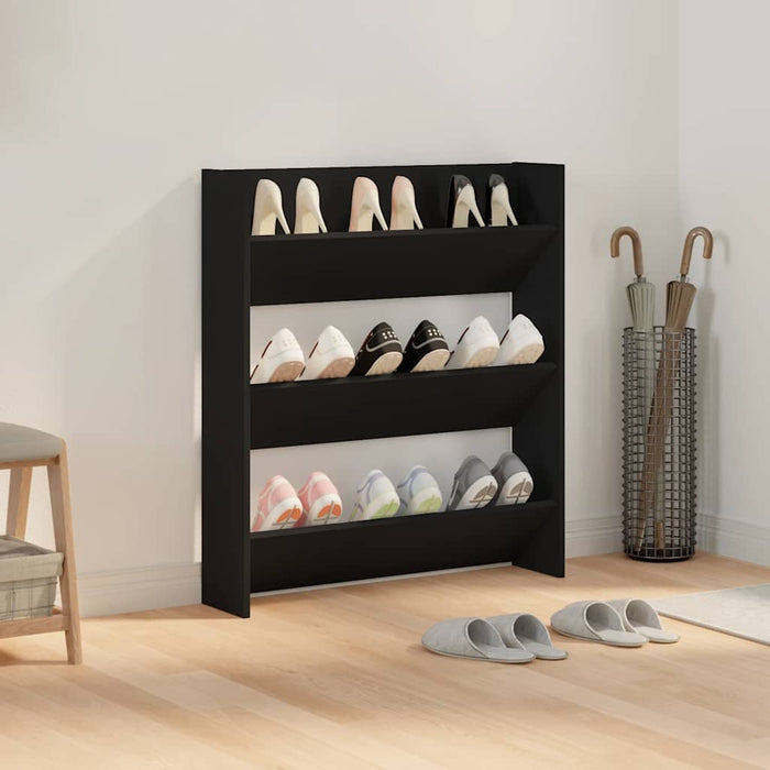 Pantofar de perete, negru, 80x18x90 cm, PAL - WALTI WALTI