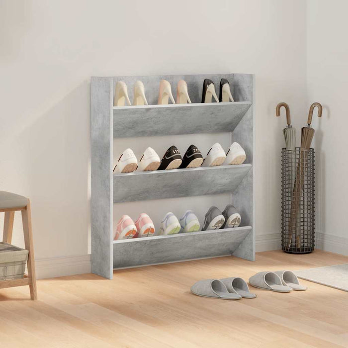 Pantofar de perete, gri beton, 80x18x90 cm, PAL - WALTI WALTI