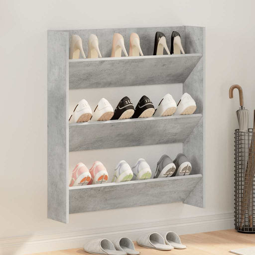 Pantofar de perete, gri beton, 80x18x90 cm, PAL - WALTI WALTI