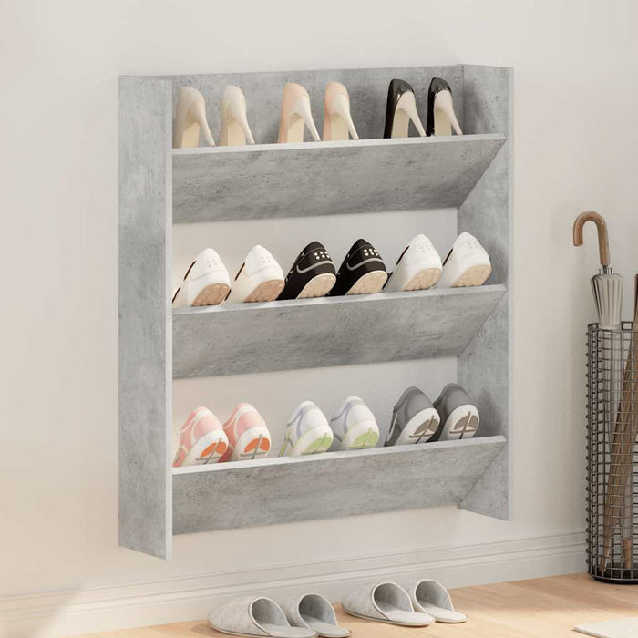 Pantofar de perete, gri beton, 80x18x90 cm, PAL - WALTI WALTI