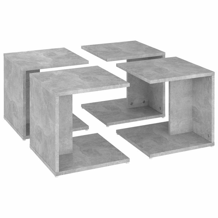 Măsuțe de cafea, 4 buc., gri beton, 33x33x33 cm, lemn prelucrat WALTI