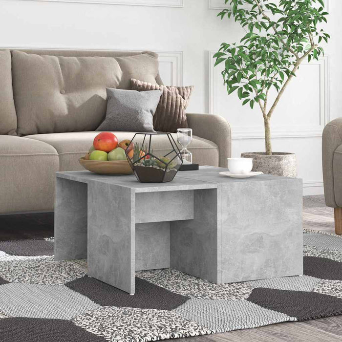 Măsuțe de cafea, 4 buc., gri beton, 33x33x33 cm, lemn prelucrat WALTI