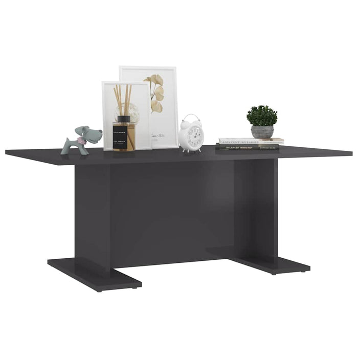 Măsuță de cafea gri extra lucios 103,5x60x40 cm lemn prelucrat WALTI
