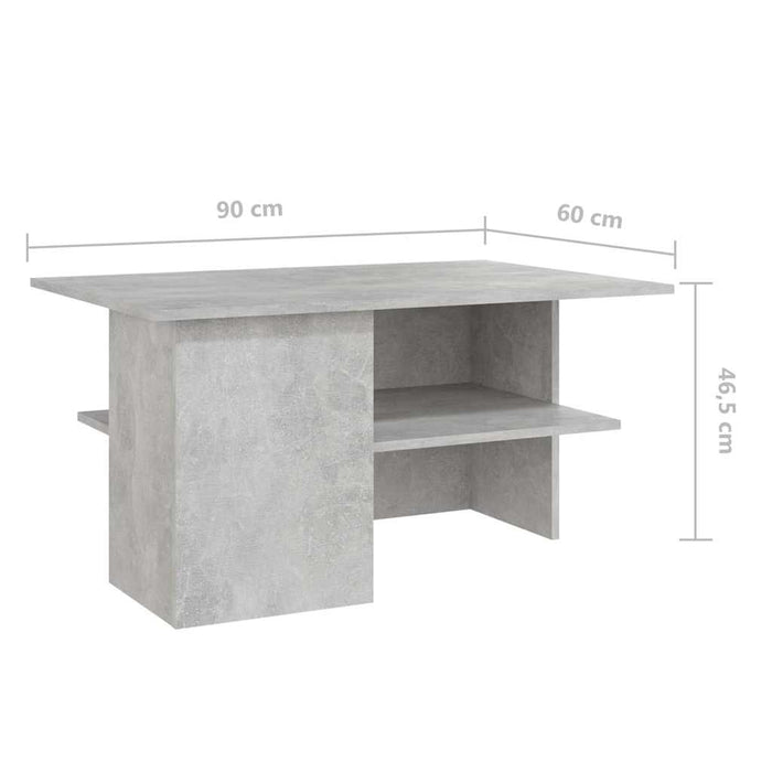 Măsuță de cafea, gri beton, 90x60x46,5 cm, lemn prelucrat WALTI