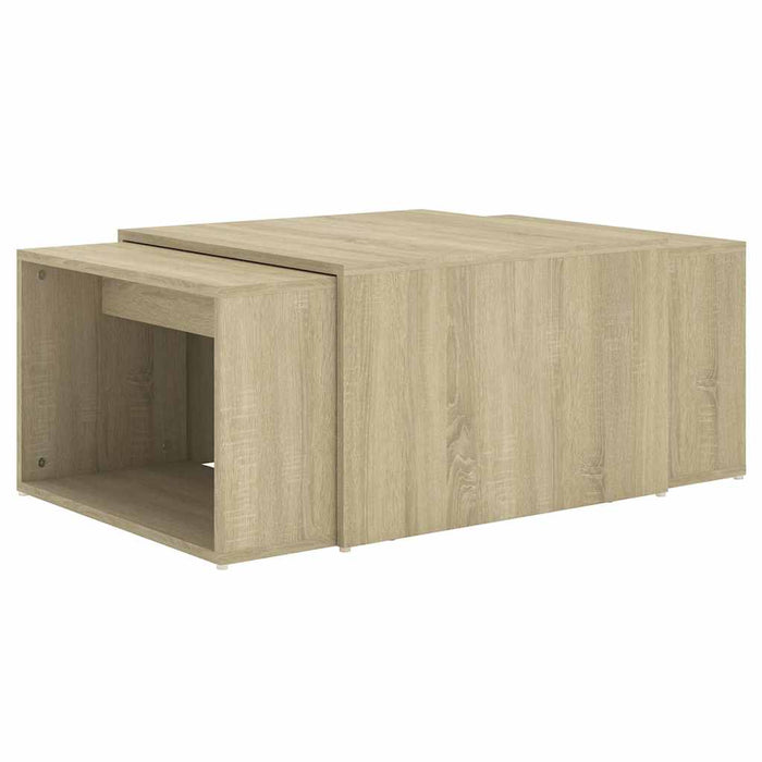 Set măsuțe cafea suprapuse, 3 piese, stejar sonoma, 60x60x38 cm WALTI