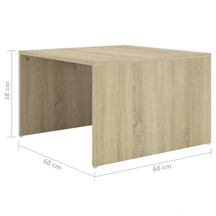 Set măsuțe cafea suprapuse, 3 piese, stejar sonoma, 60x60x38 cm WALTI