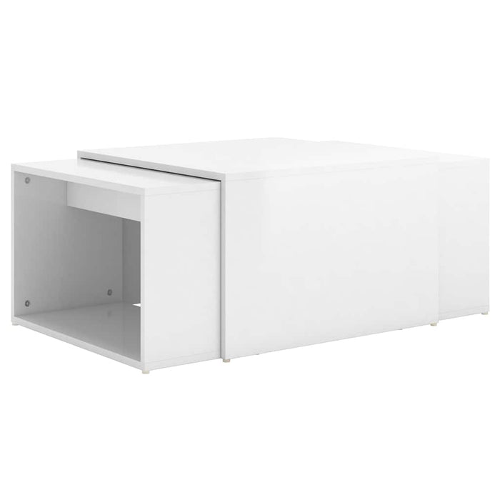 Set măsuțe cafea suprapuse 3 piese alb extralucios 60x60x38 cm WALTI