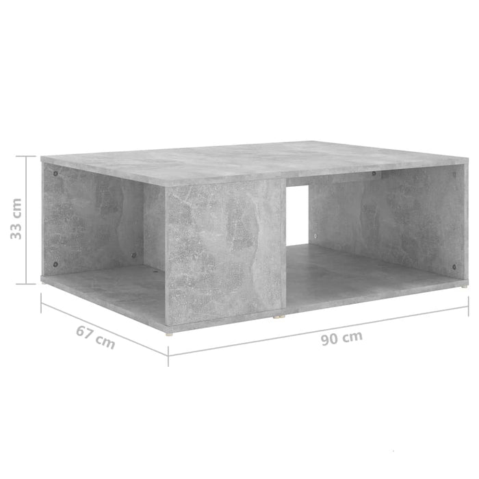 Măsuță de cafea, gri beton,90x67x33 cm, lemn prelucrat WALTI