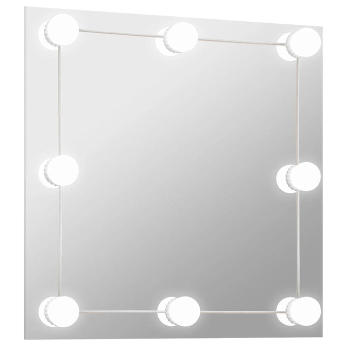 Oglindă de perete cu lumini LED, sticlă, pătrată - WALTI WALTI