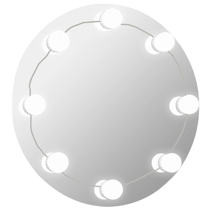 Oglindă de perete cu lumini LED, sticlă, rotundă - WALTI WALTI