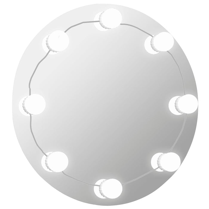 Oglindă de perete cu lumini LED, sticlă, rotundă - WALTI WALTI