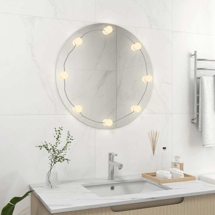Oglindă de perete cu lumini LED, sticlă, rotundă - WALTI WALTI