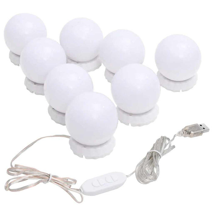 Oglindă de perete cu lumini LED, fără ramă, sticlă, rotundă WALTI