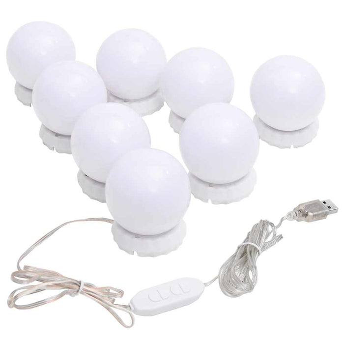 Oglindă de perete cu lumini LED, fără ramă, sticlă, rotundă WALTI
