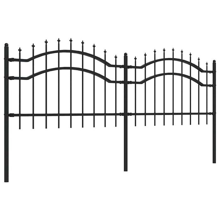 Gard de grădină Woerden cu vârf tip suliță, negru, 240x75 cm, oțel - WALTI WALTI