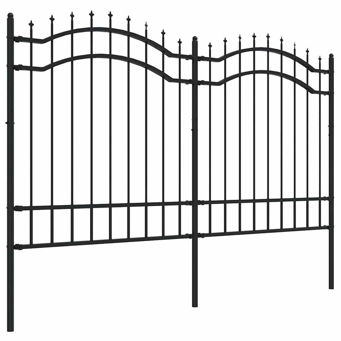 Gard de grădină Woerden cu vârf tip suliță, negru, 240x125 cm, oțel - WALTI WALTI