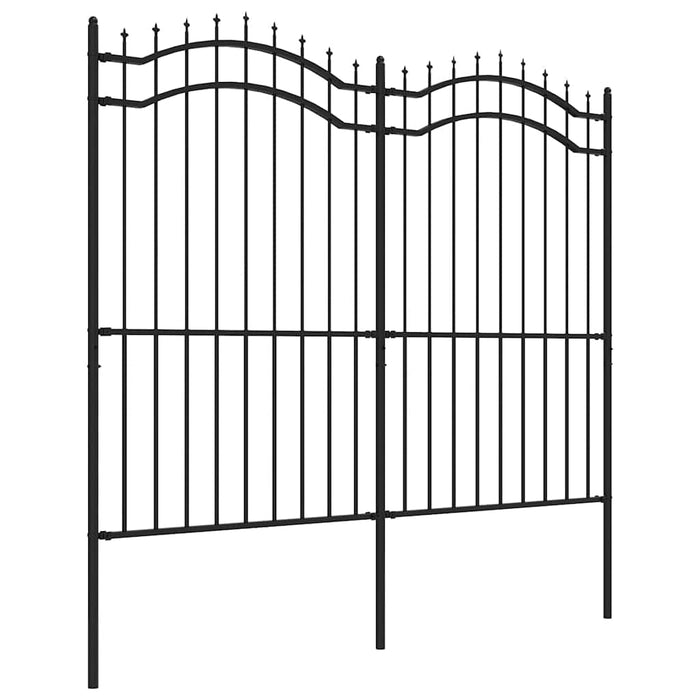 Gard de grădină Woerden cu vârf tip suliță, negru, 240x175 cm, oțel - WALTI WALTI