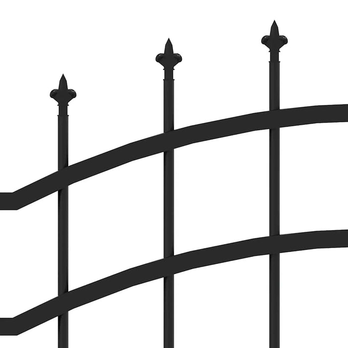 Gard de grădină Woerden cu vârf tip suliță, negru, 240x175 cm, oțel - WALTI WALTI