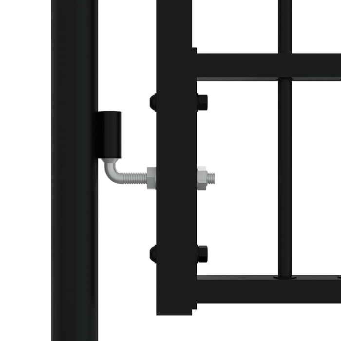 Poartă de gard KAMPEN cu vârf tip suliță, negru, 103x125 cm, oțel WALTI