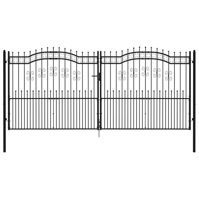 Poartă gard cu vârf negru 406x223 cm oțel vopsit electrostatic - WALTI WALTI