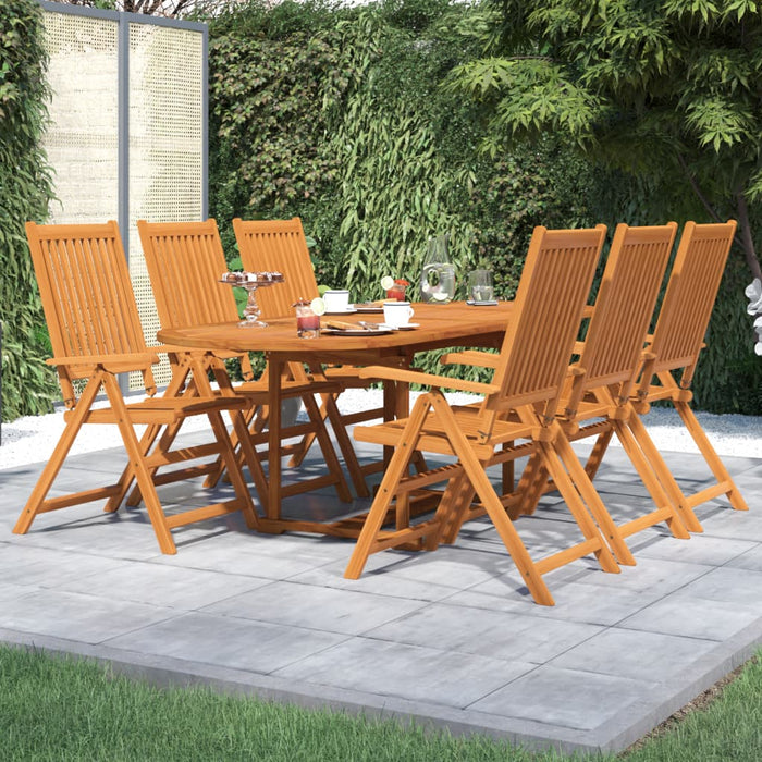 Set mobilier de grădină, 7 piese, lemn masiv de acacia, 160-240 cm WALTI