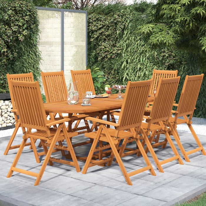 Set mobilier de grădină, 9 piese, lemn masiv de acacia, 160-240 cm WALTI