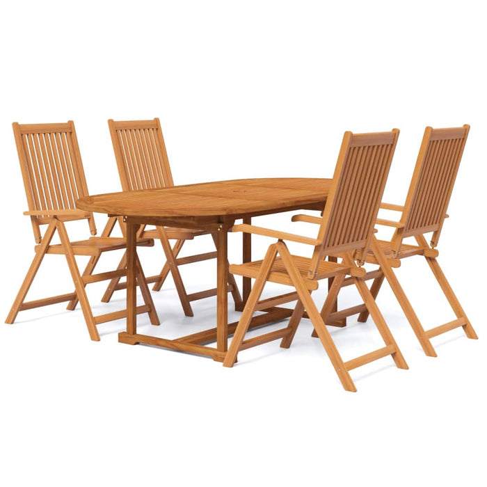 Set mobilier de grădină, 5 piese, lemn masiv de acacia, 120-170 cm - WALTI WALTI