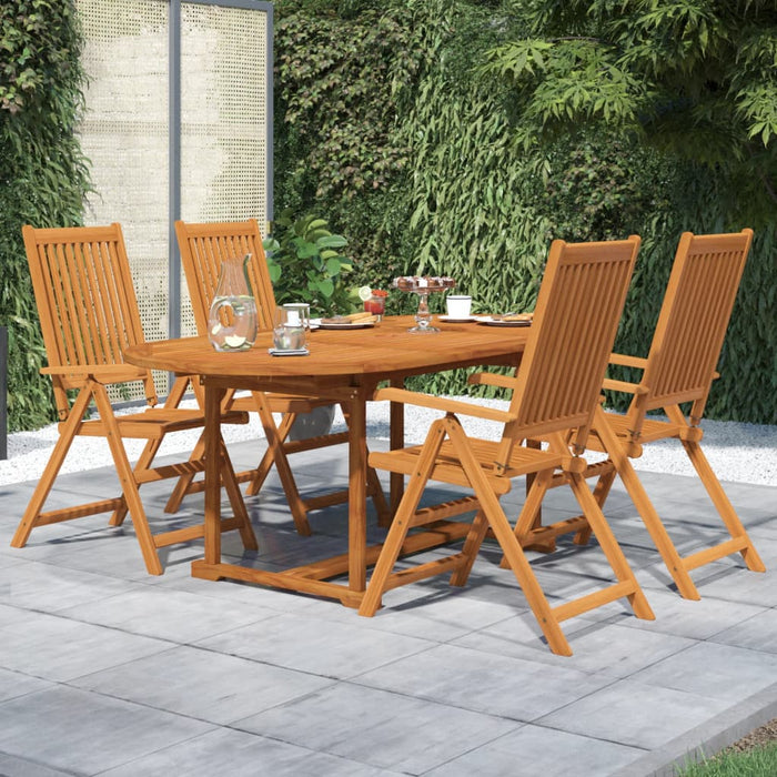 Set mobilier de grădină, 5 piese, lemn masiv de acacia, 120-170 cm - WALTI WALTI