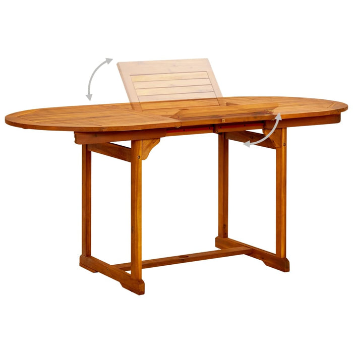 Set mobilier de grădină, 7 piese, lemn masiv de acacia, 120-170 cm WALTI