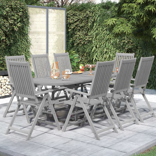 Set mobilier de grădină, 9 piese, lemn masiv de acacia - WALTI WALTI